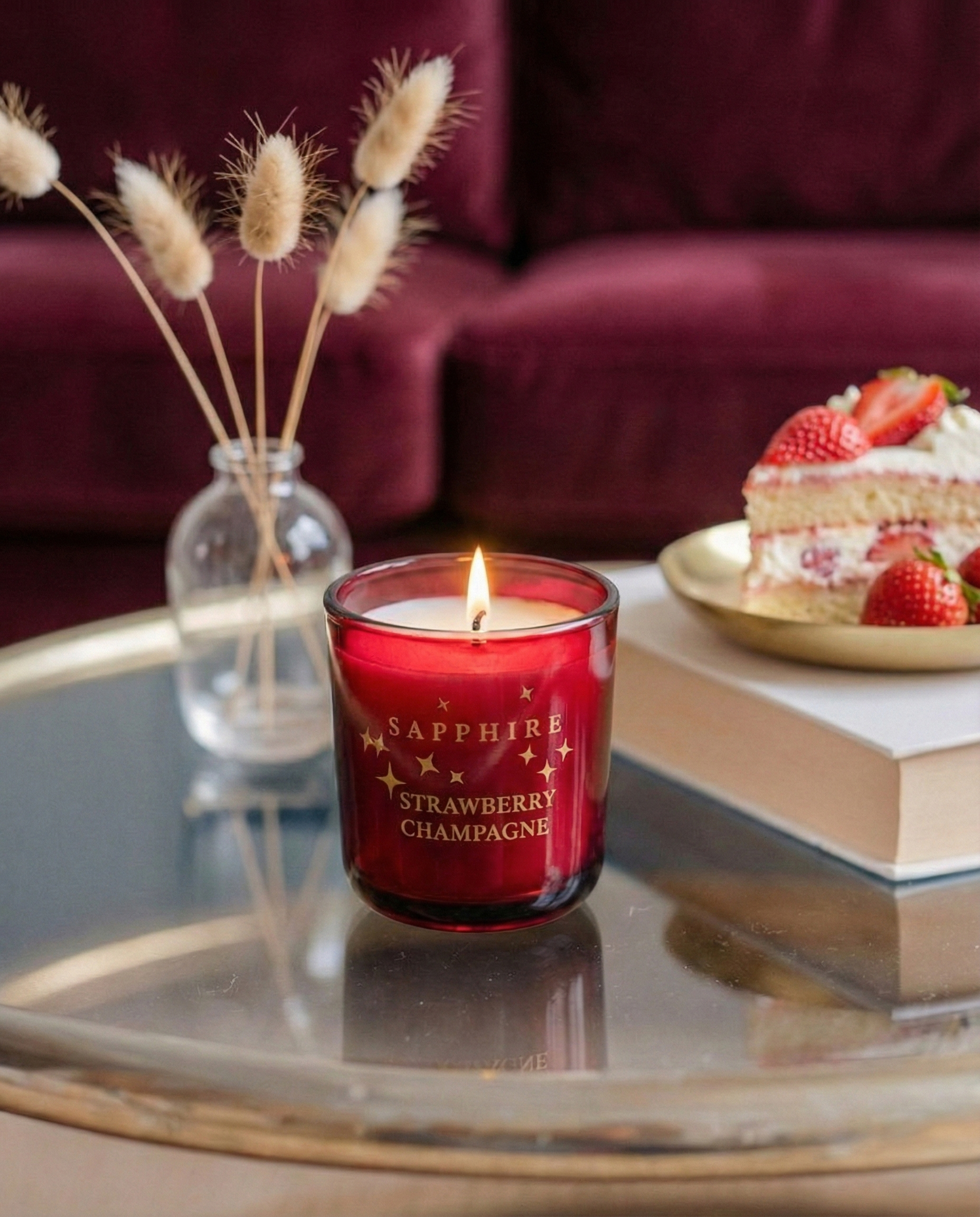 Strawberry Champagne Doğal Soya Mum – 250 g