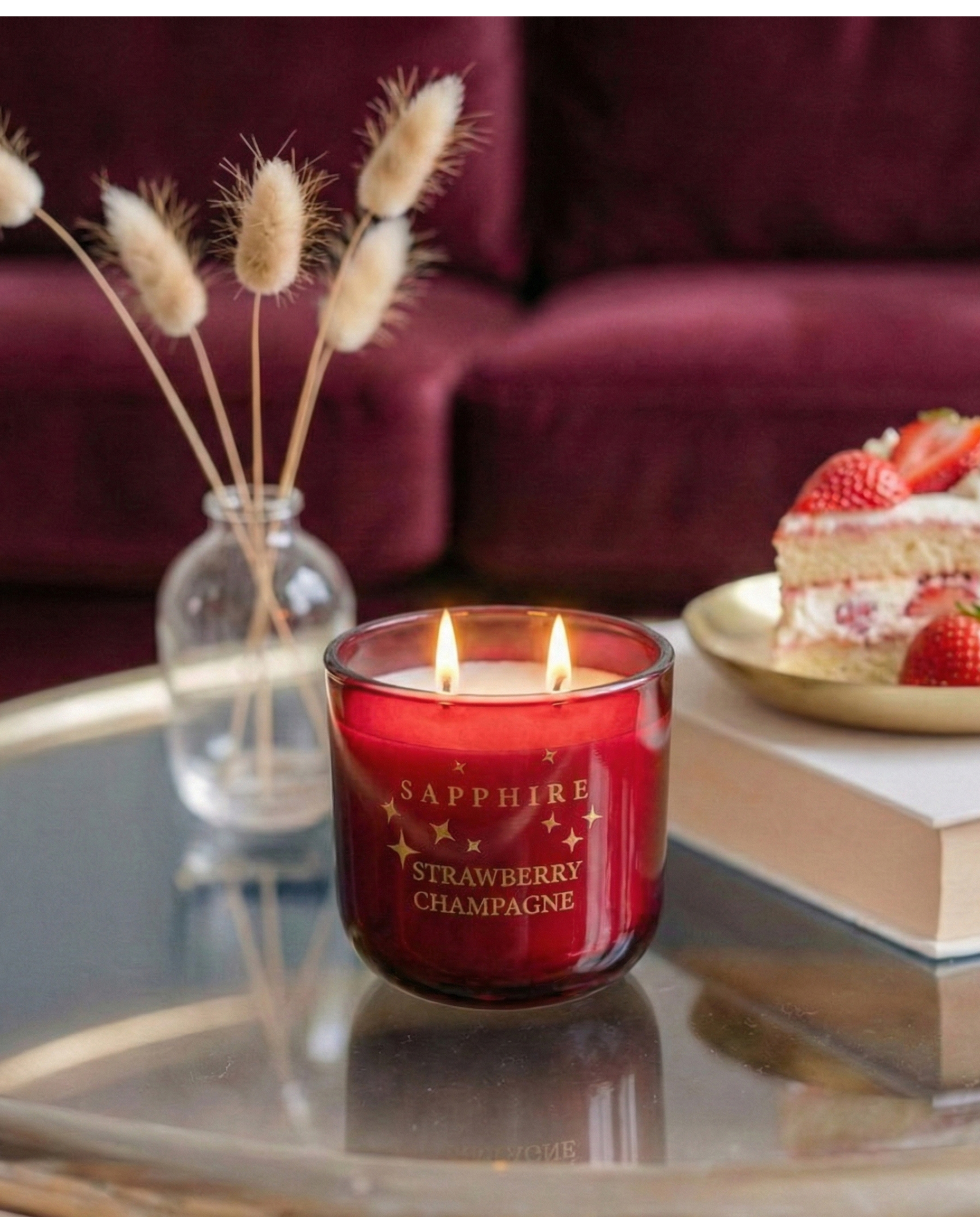 Strawberry Champagne Doğal Soya Mum – 400 g